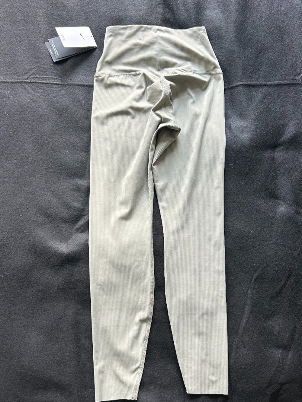 Nike Zenvy Leggings Womens Small High Rise 7/8 Dri-FIT Infinalon Ribbed Gray NWT - Picture 9 of 12
